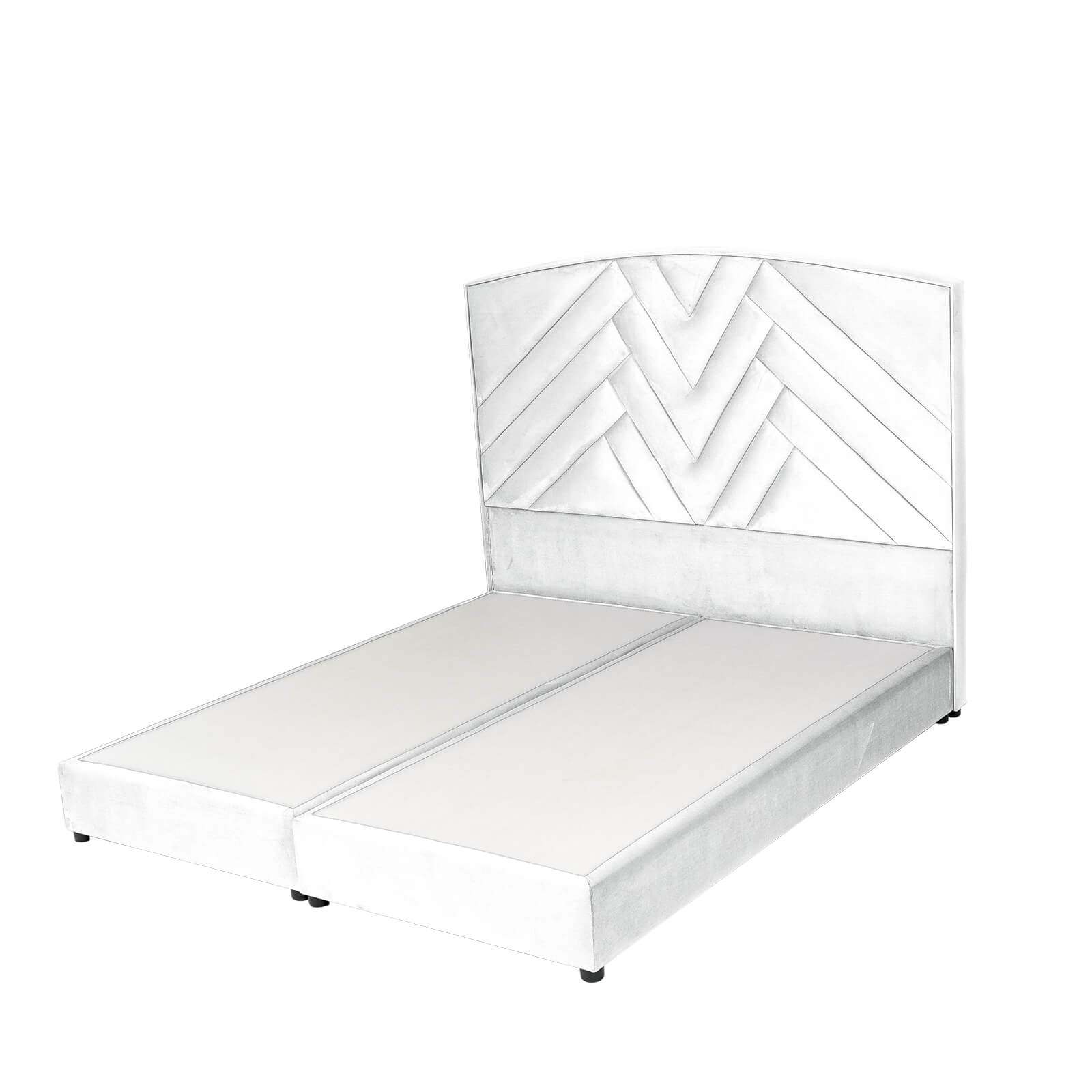 In House | Berlin Bed Frame Velvet White 200x160