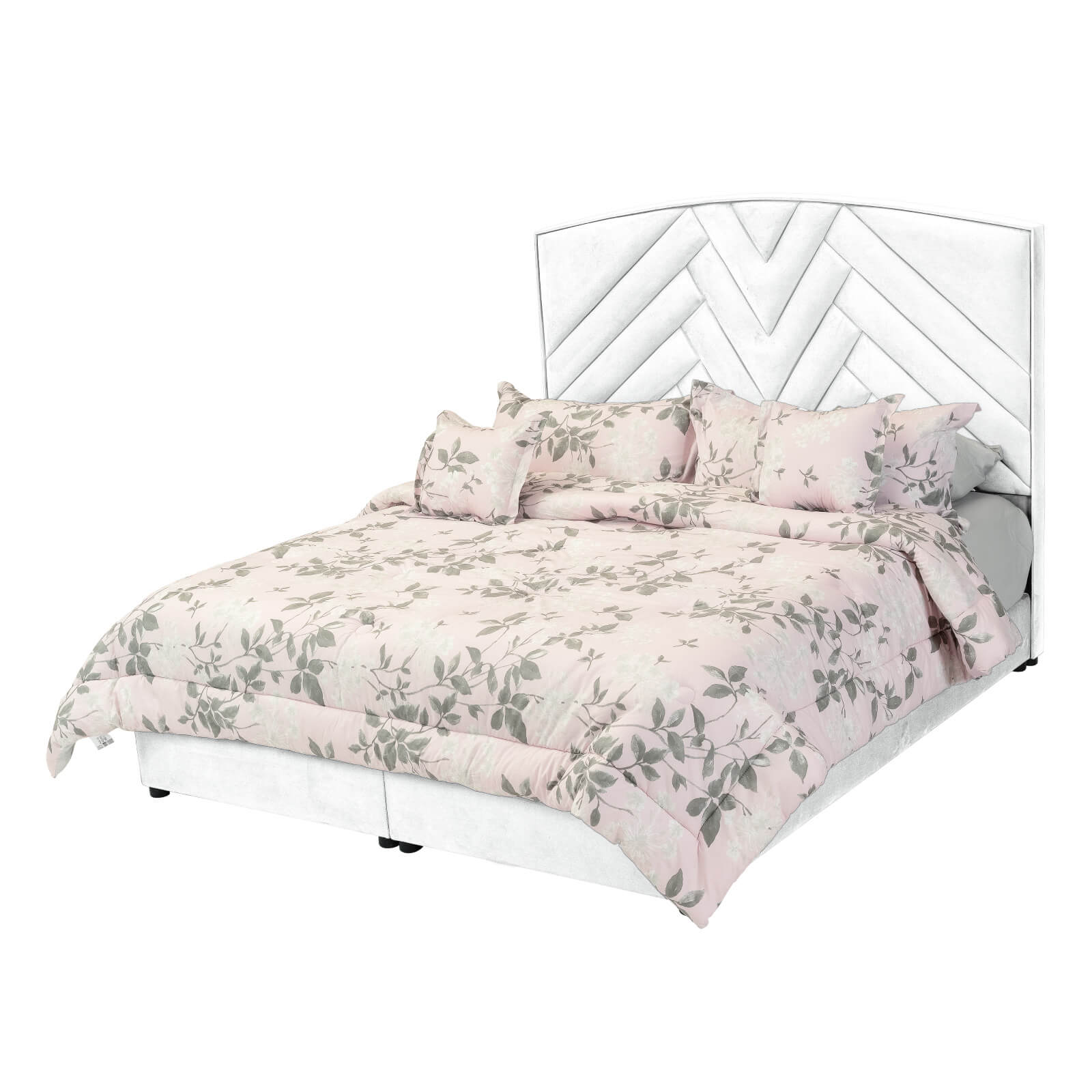 In House | Berlin Bed Frame Velvet White 200x160