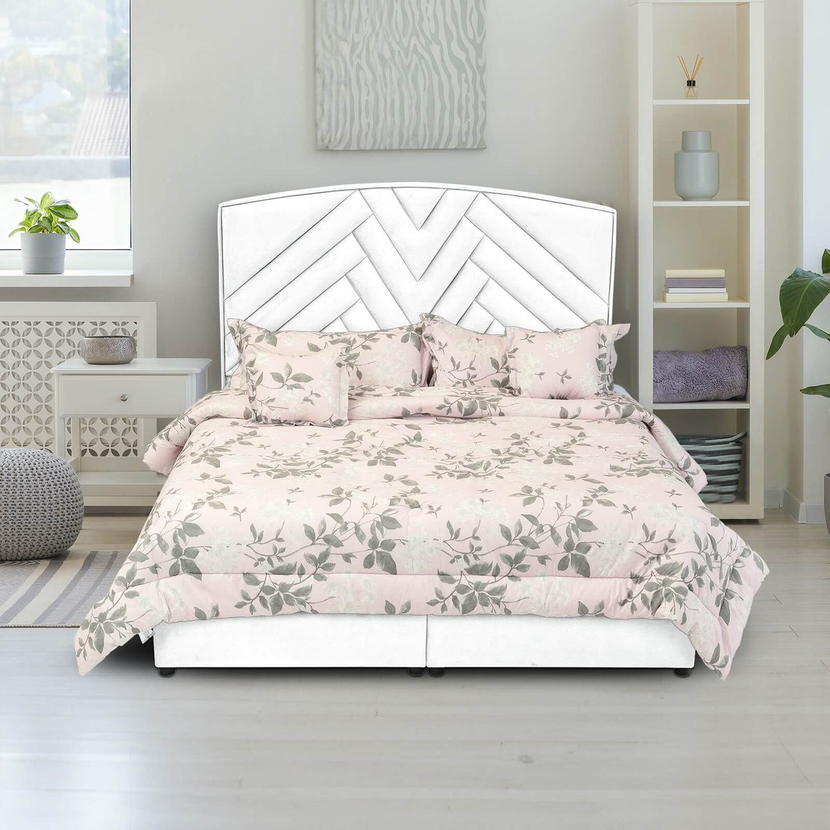 In House | Madrid Bed Frame Velvet White 200x90
