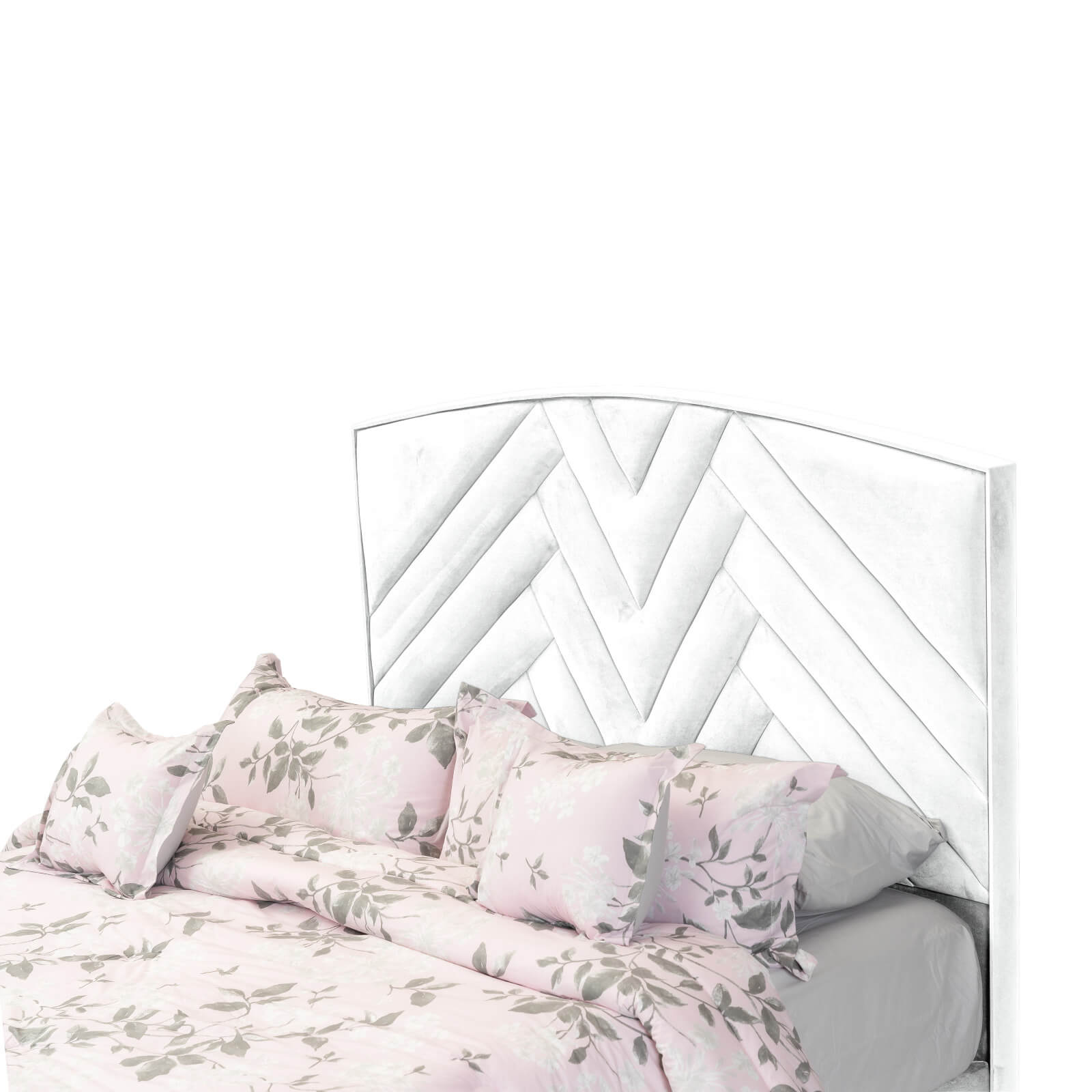 In House | Berlin Bed Frame Velvet White 200x160
