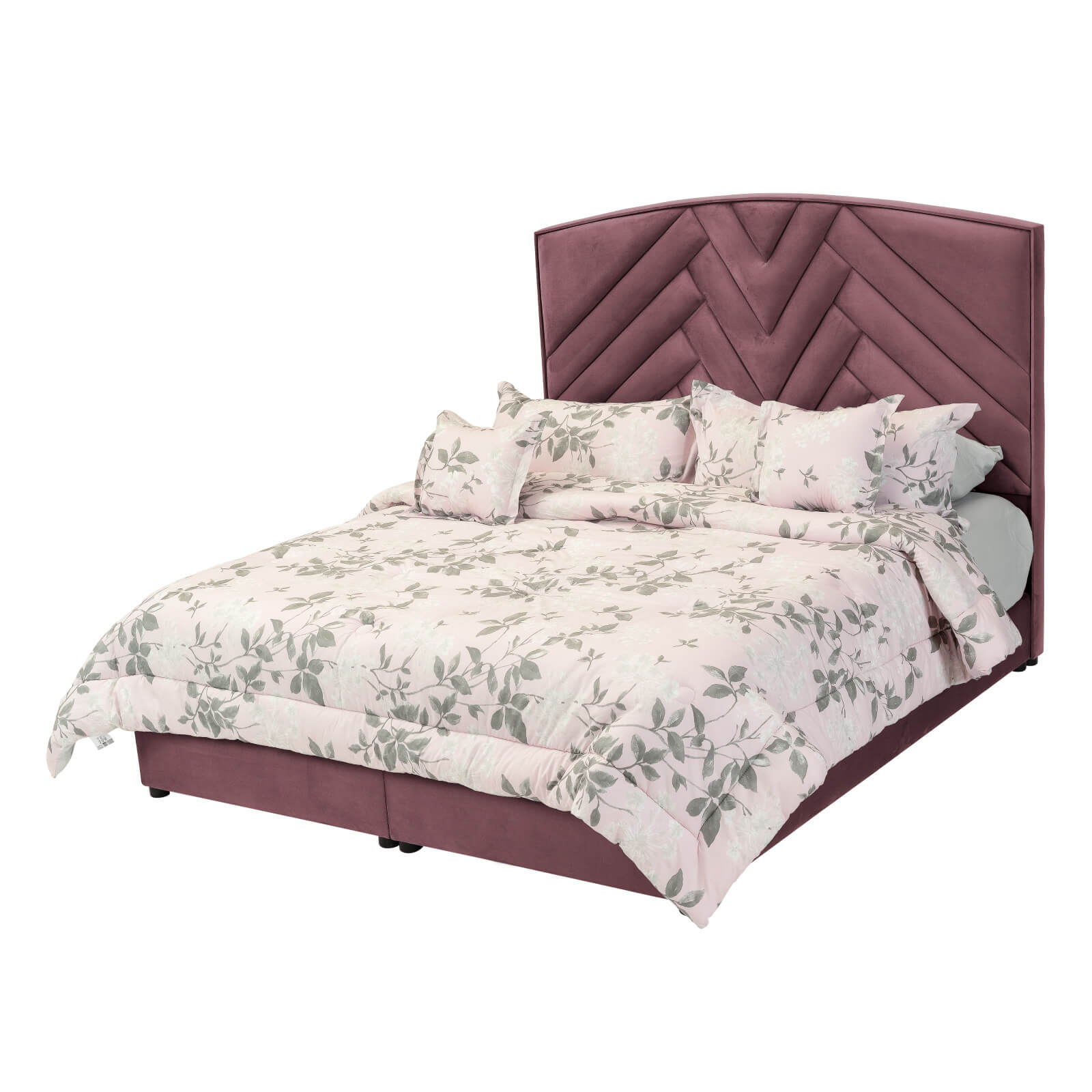 In House | Madrid Bed Frame Velvet Dark Pink 200x120