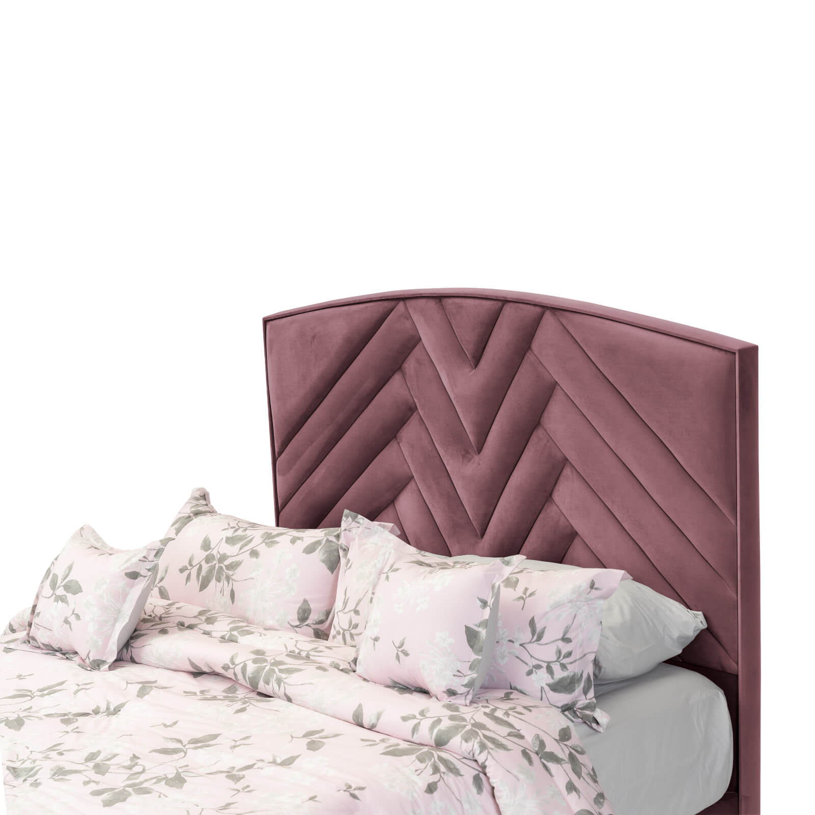 In House | Berlin Bed Frame Velvet Dark Pink 200x200