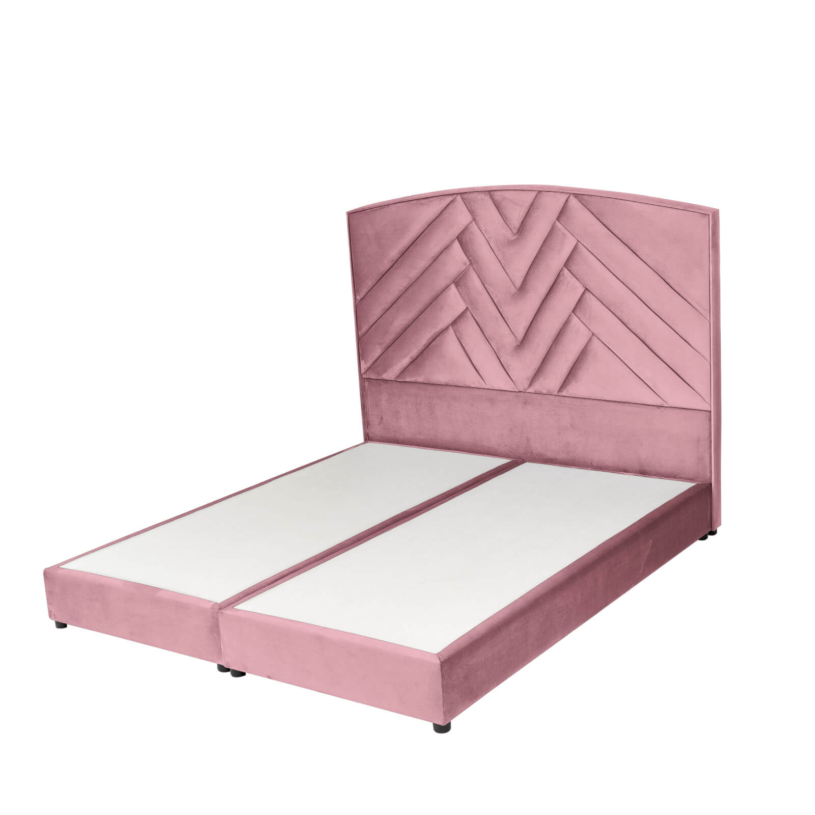 In House | Berlin Bed Frame Velvet Light Pink 200x160