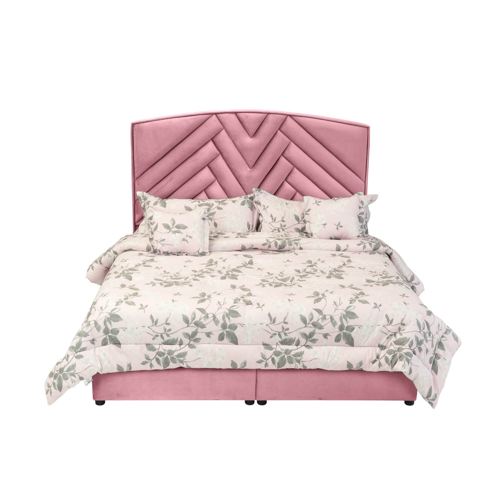 In House | Berlin Bed Frame Velvet Light Pink 200x160