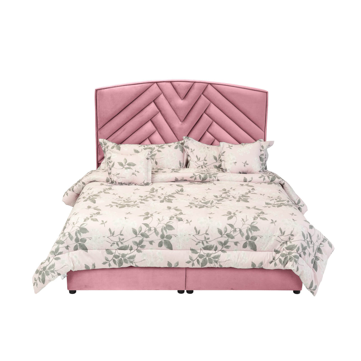 In House | Madrid Bed Frame Velvet Light Pink 200x120
