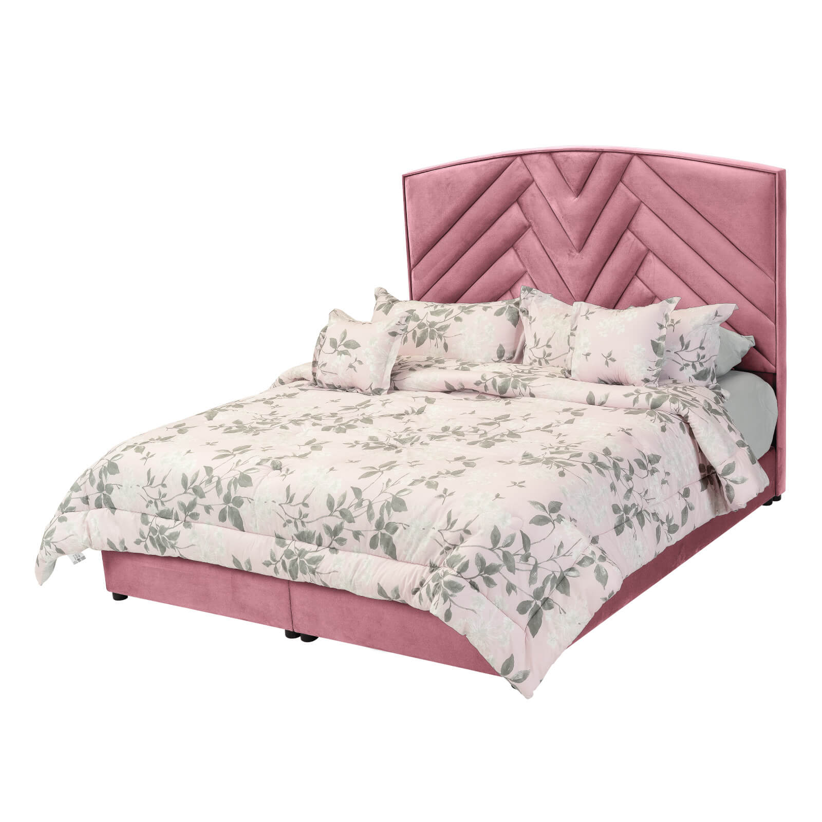 In House | Berlin Bed Frame Velvet Light Pink 200x160
