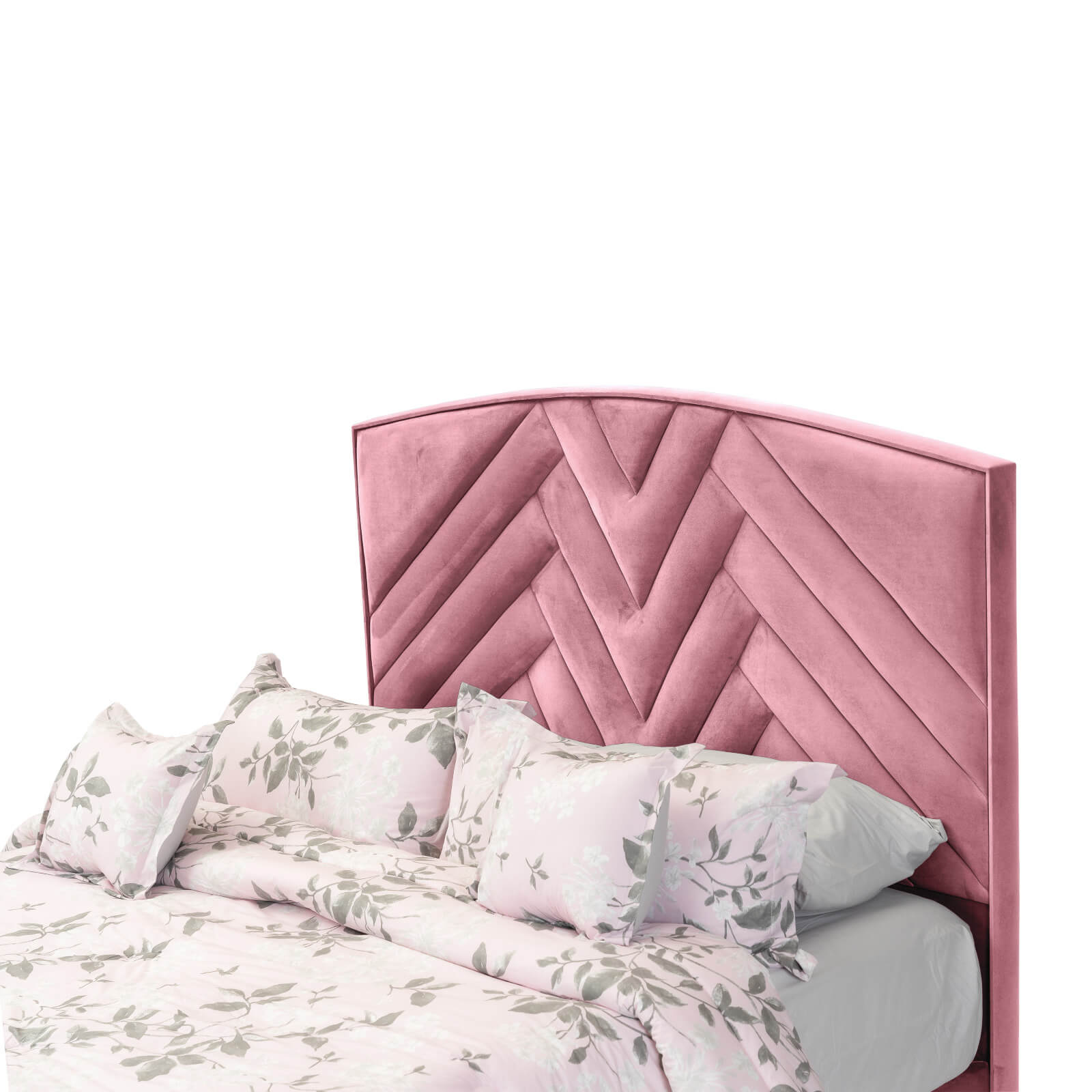 In House | Berlin Bed Frame Velvet Light Pink 200x160