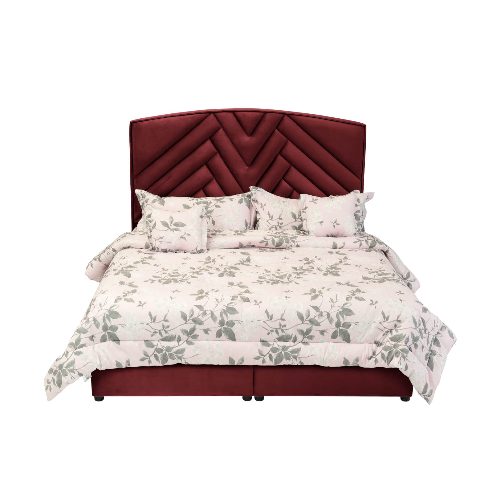 In House | Berlin Bed Frame Velvet Burgundy 200x200