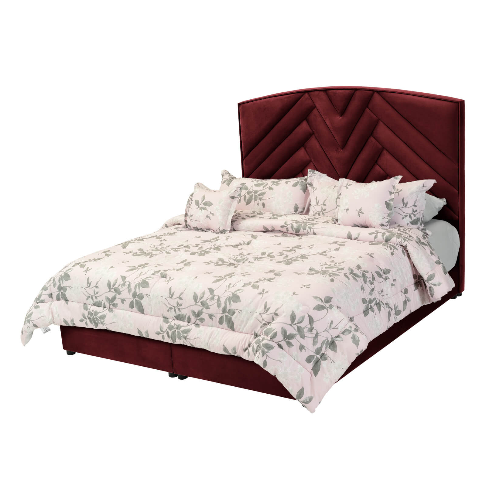 In House | Berlin Bed Frame Velvet Burgundy 200x160