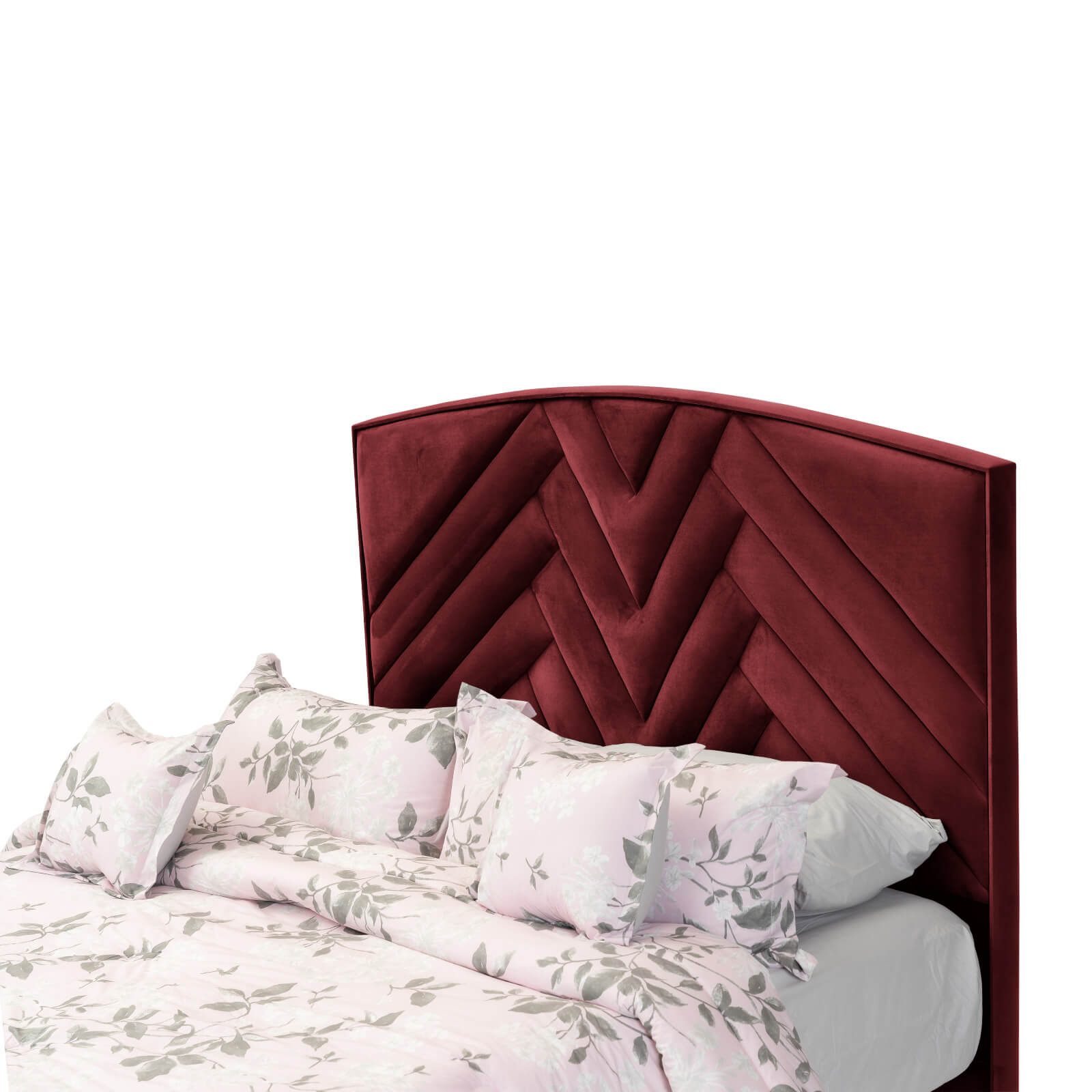 In House | Berlin Bed Frame Velvet Burgundy 200x160