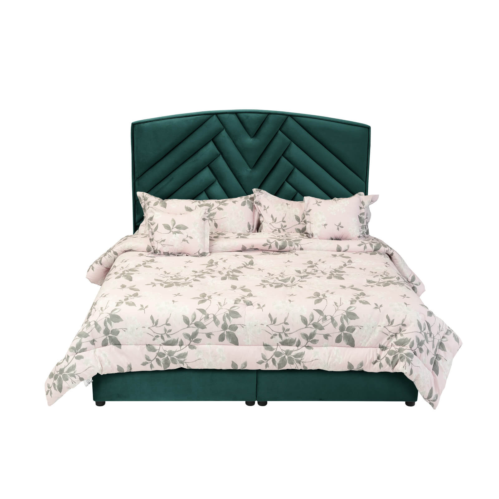 In House | Berlin Bed Frame Velvet Dark Green 200x180