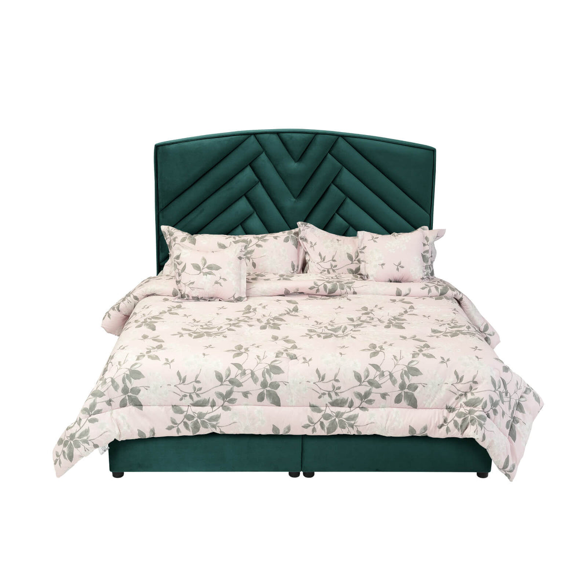 In House | Madrid Bed Frame Velvet Dark Green 200x120