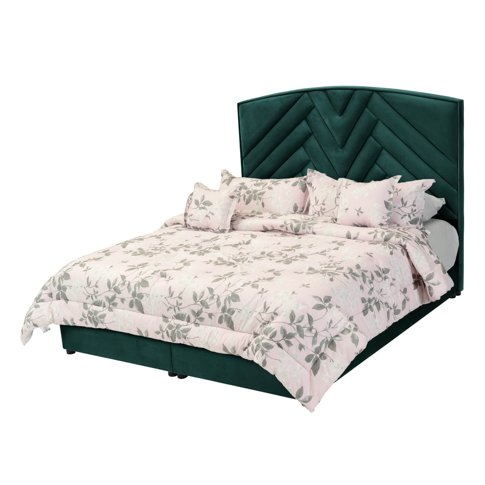 In House | Berlin Bed Frame Velvet Dark Green 200x180