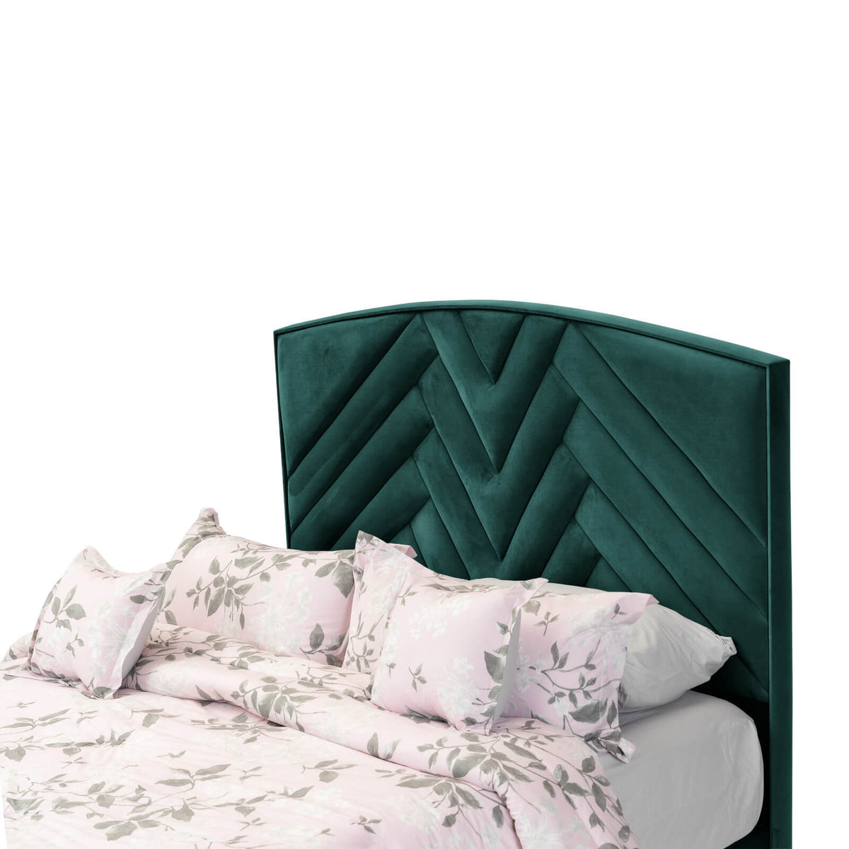 In House | Madrid Bed Frame Velvet Dark Green 200x100