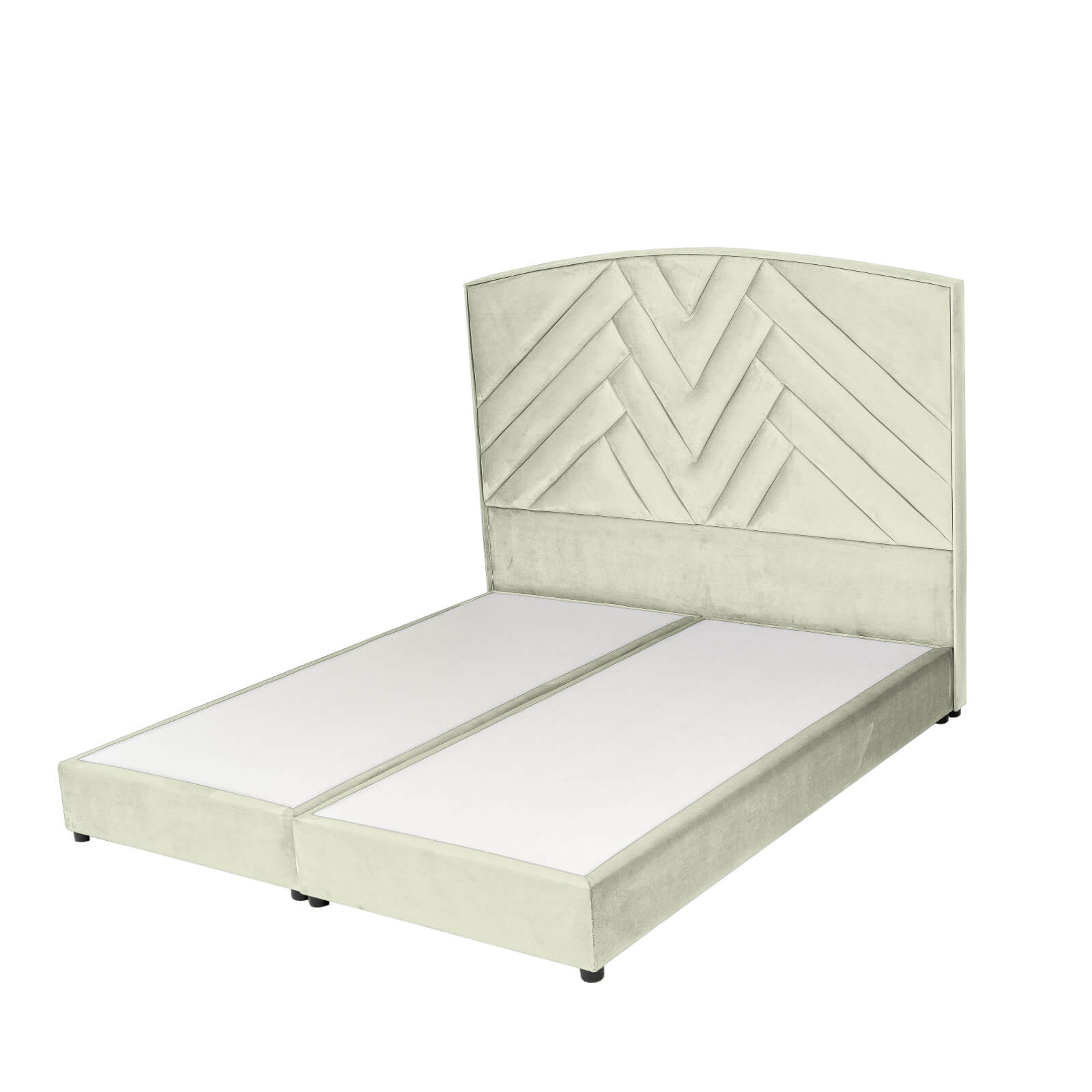 In House | Berlin Bed Frame Velvet Ivory 200x160