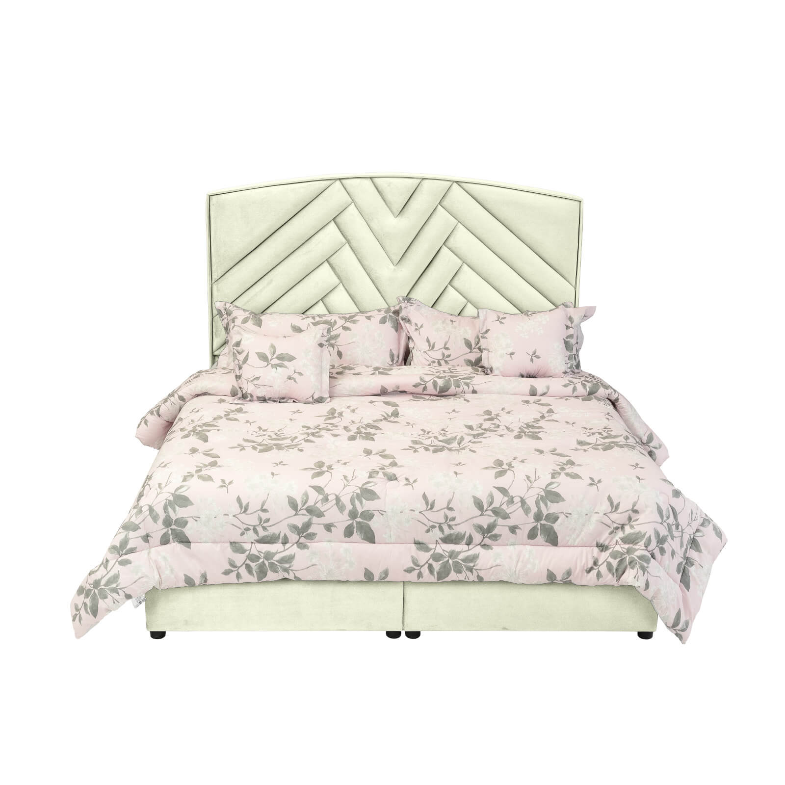 In House | Berlin Bed Frame Velvet Ivory 200x180