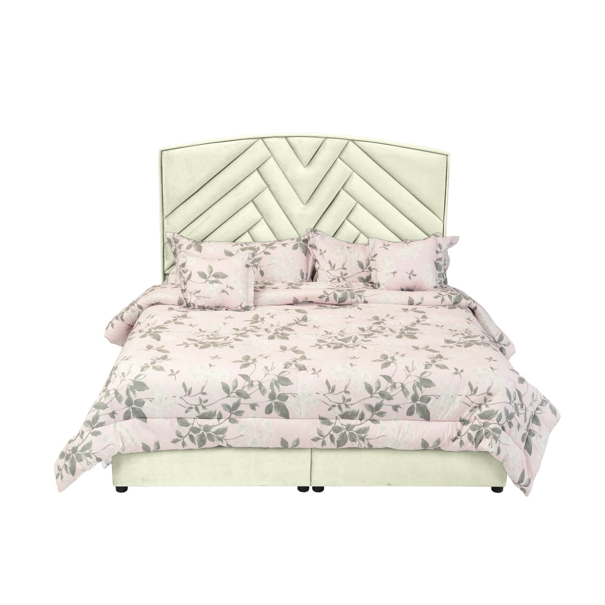 In House | Madrid Bed Frame Velvet Ivory 200x90