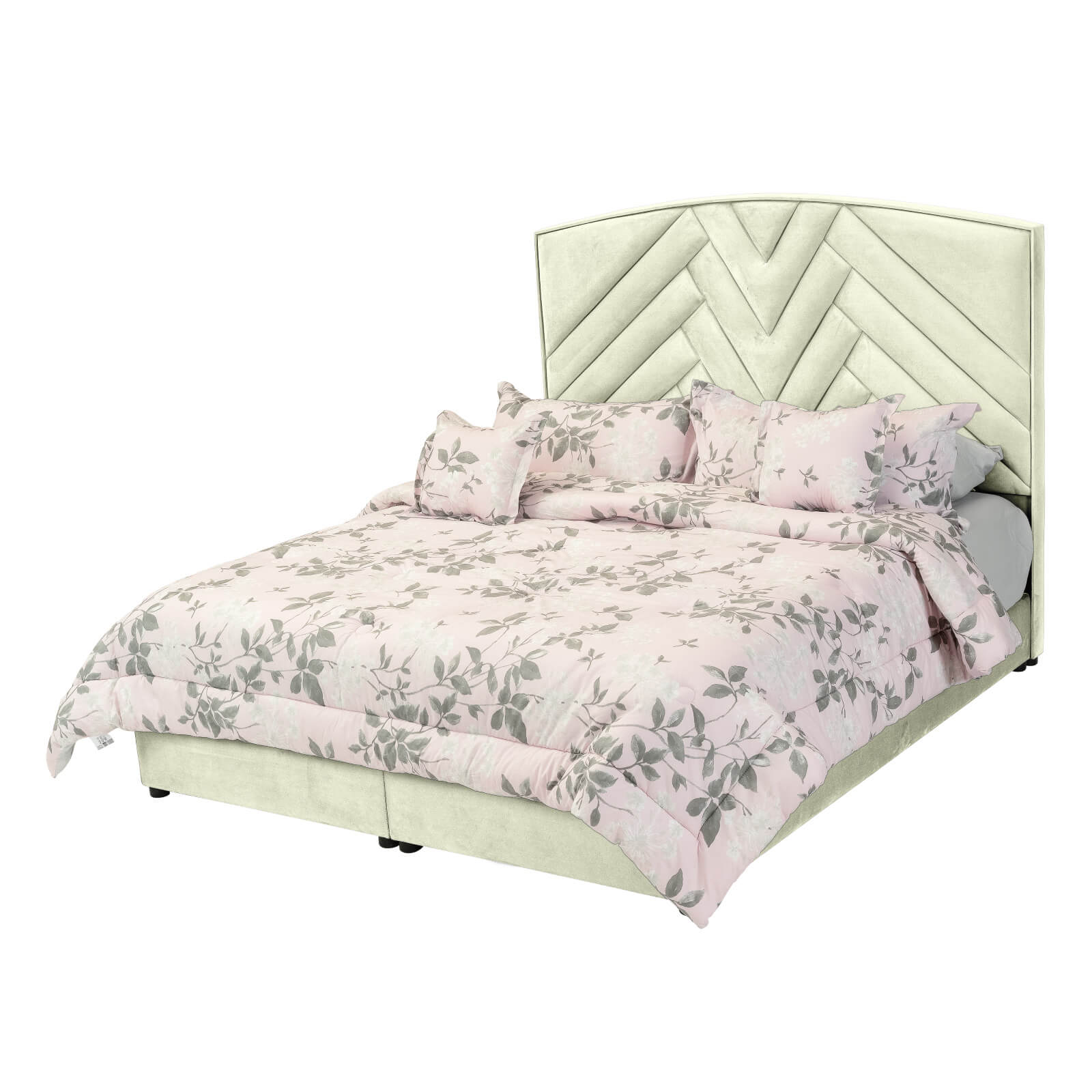 In House | Berlin Bed Frame Velvet Ivory 200x160
