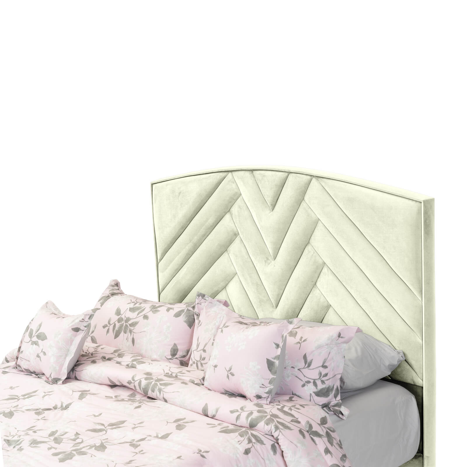 In House | Berlin Bed Frame Velvet Ivory 200x160