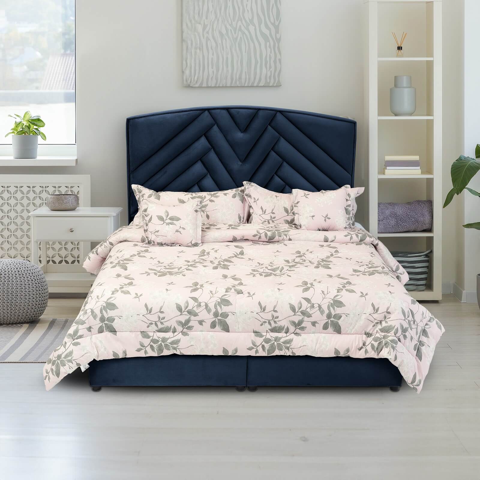 In House | Berlin Bed Frame Velvet Dark Blue 200x200