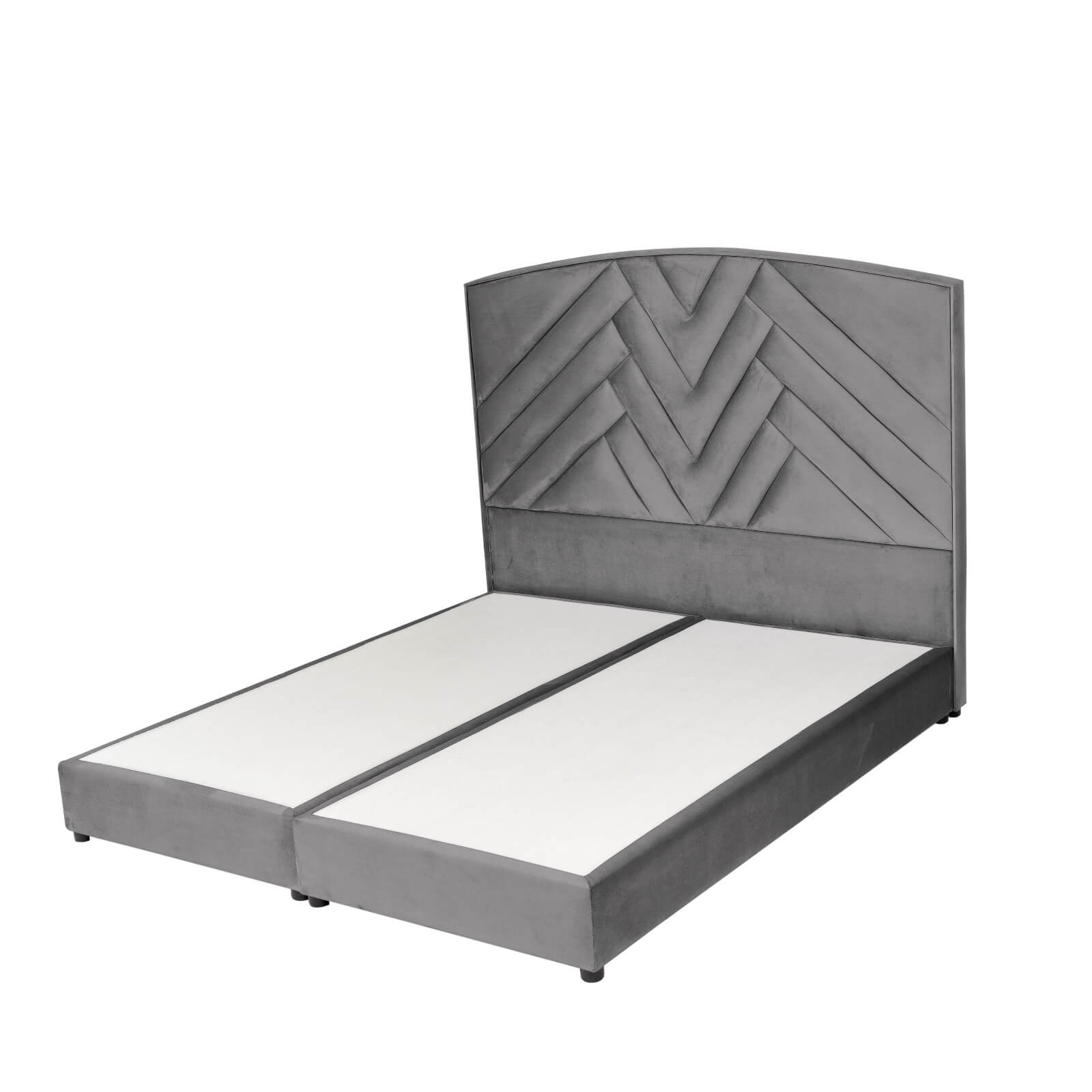In House | Berlin Bed Frame Velvet Grey 200x150