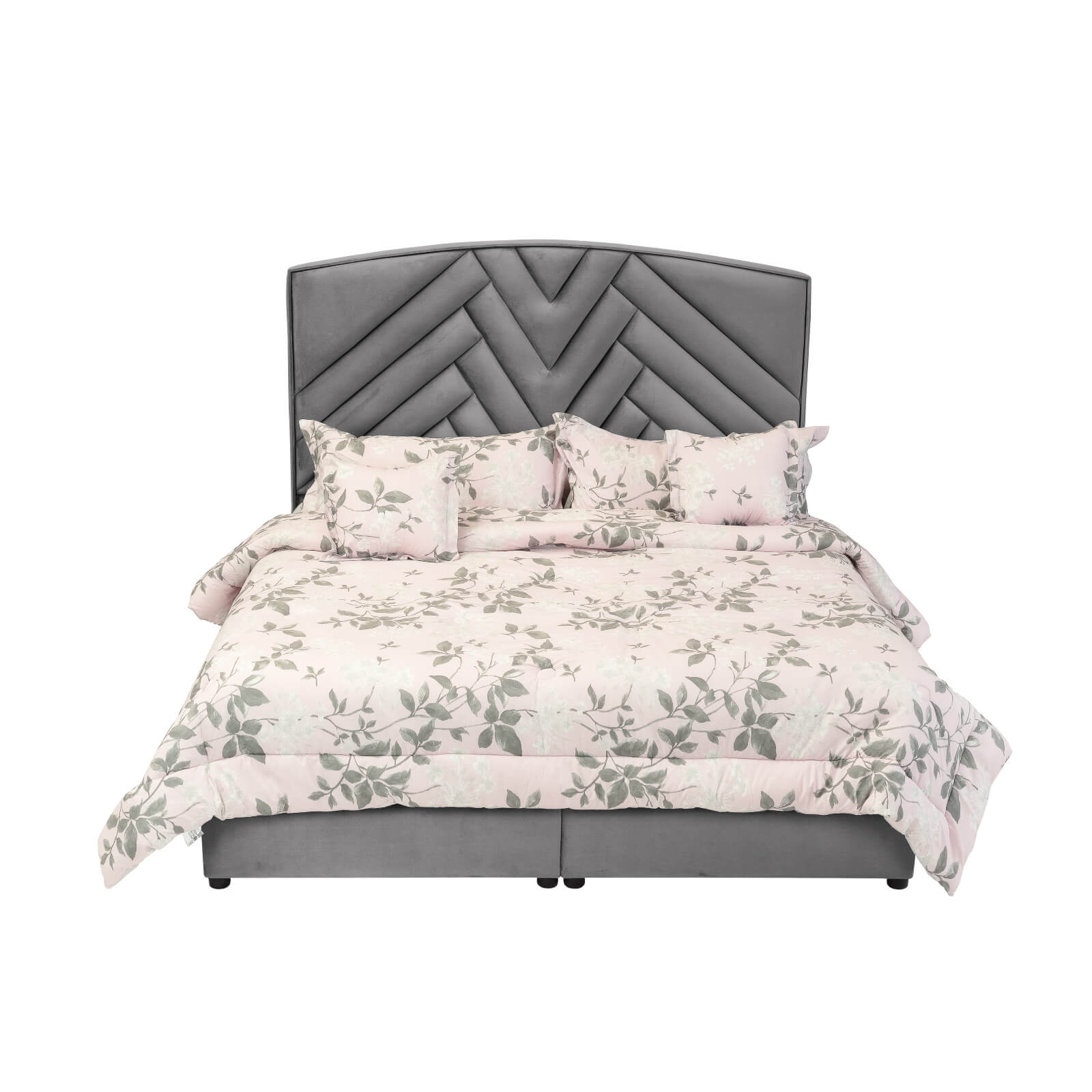 In House | Berlin Bed Frame Velvet Grey 200x180