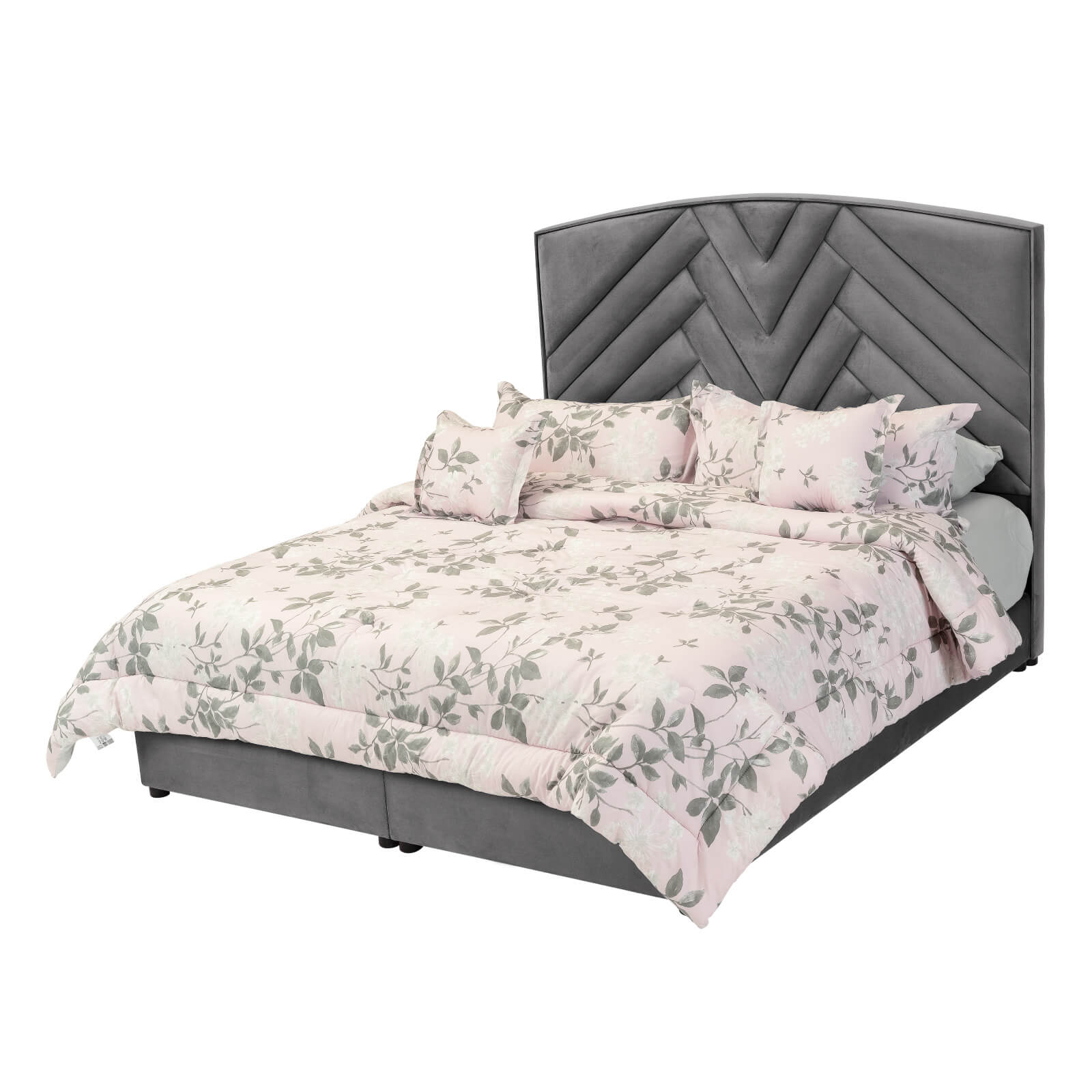 In House | Berlin Bed Frame Velvet Grey 200x150