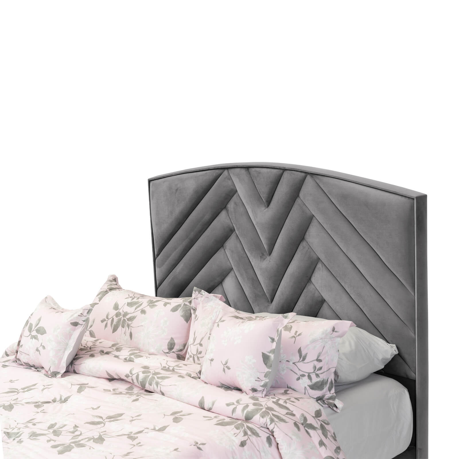 In House | Berlin Bed Frame Velvet Grey 200x150