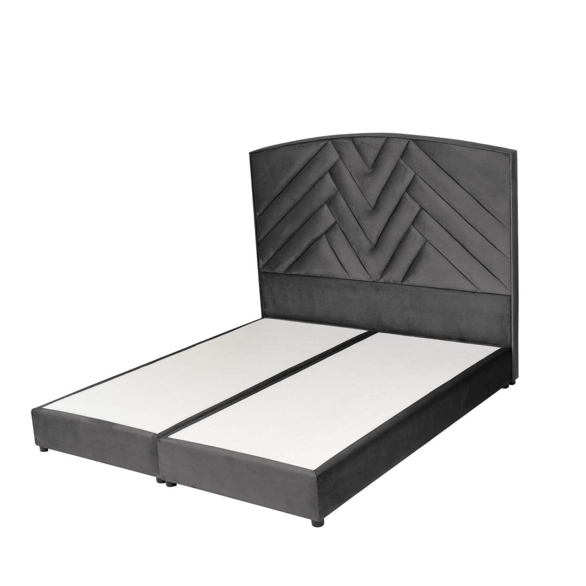 In House | Berlin Bed Frame Velvet Dark Grey 200x150
