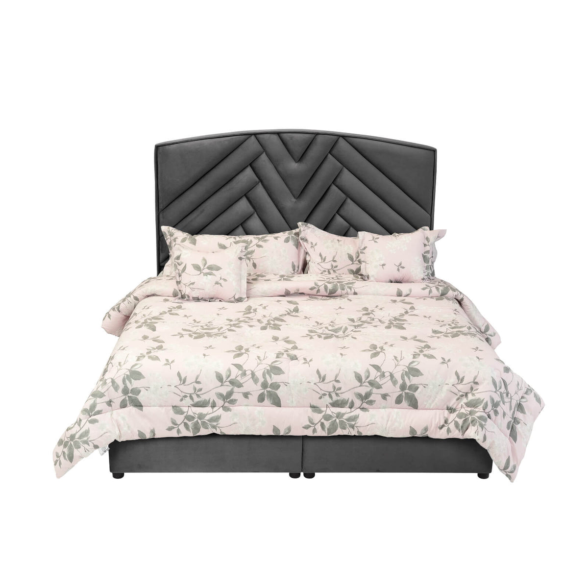 In House | Madrid Bed Frame Velvet Dark Grey 200x120