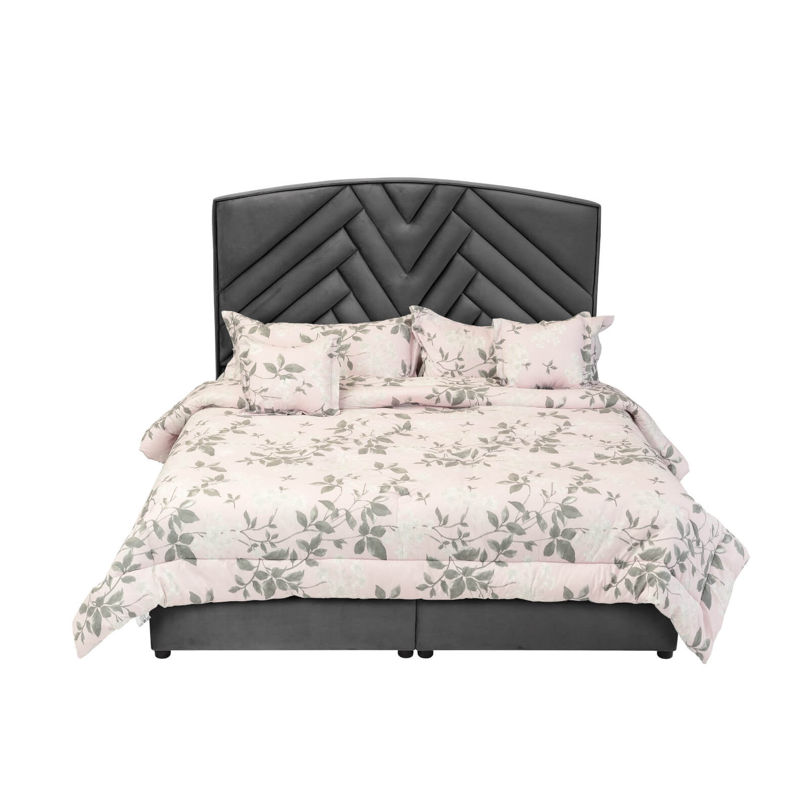 In House | Madrid Bed Frame Velvet Dark Grey 200x140