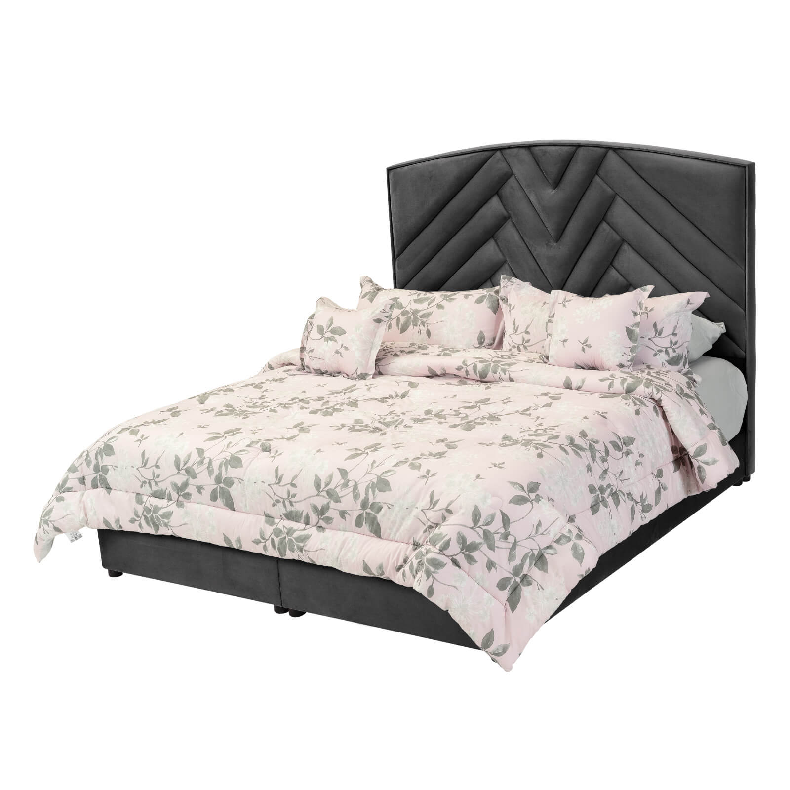 In House | Madrid Bed Frame Velvet Dark Grey 200x140