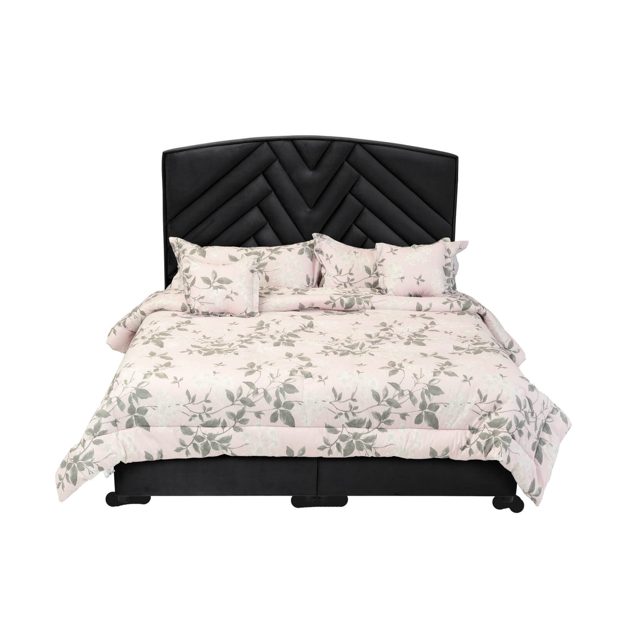 In House | Madrid Bed Frame Velvet Black 200x90