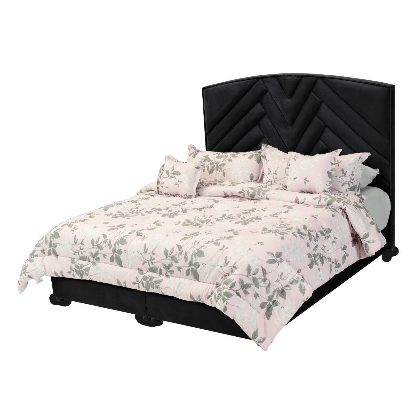 In House | Madrid Bed Frame Velvet Black 200x140
