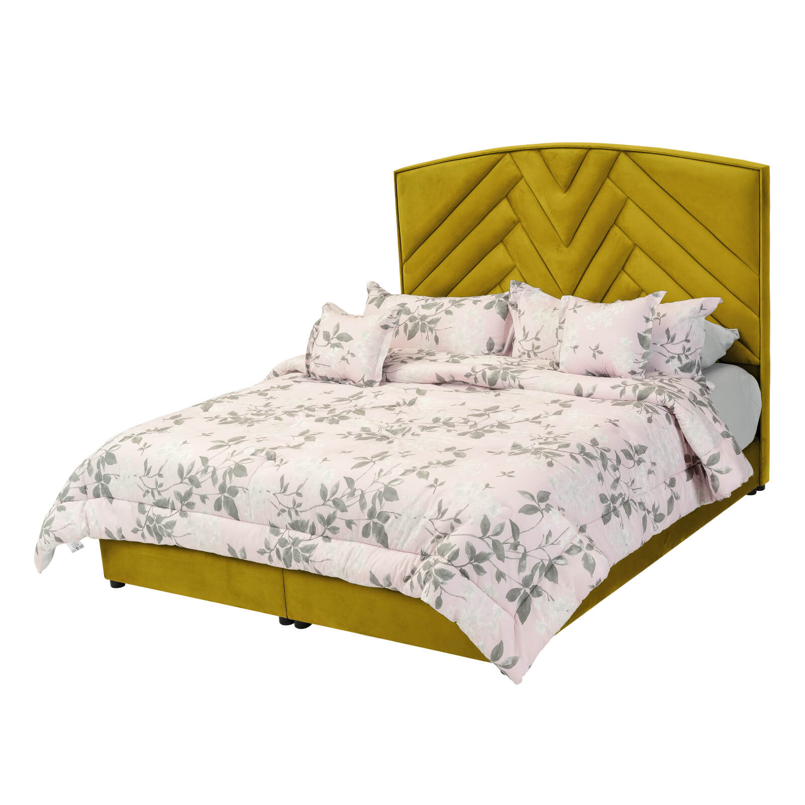 In House | Berlin Bed Frame Velvet Gold 200x150
