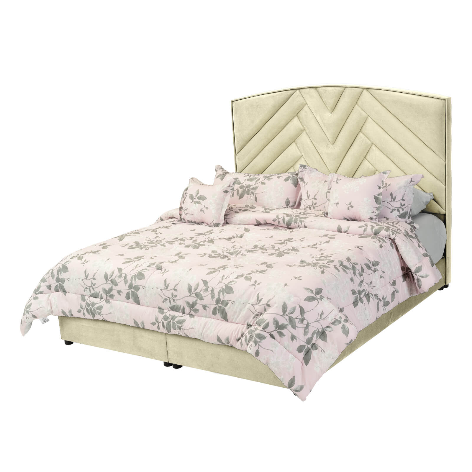 In House | Berlin Bed Frame Velvet Beige 200x180