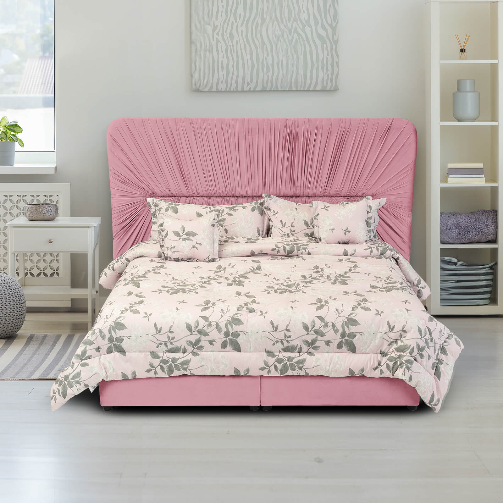 In House | Alkmar Bed Frame Velvet White 200x100