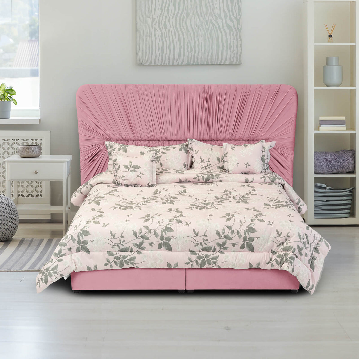 In House | Alkmar Bed Frame Velvet White 200x90