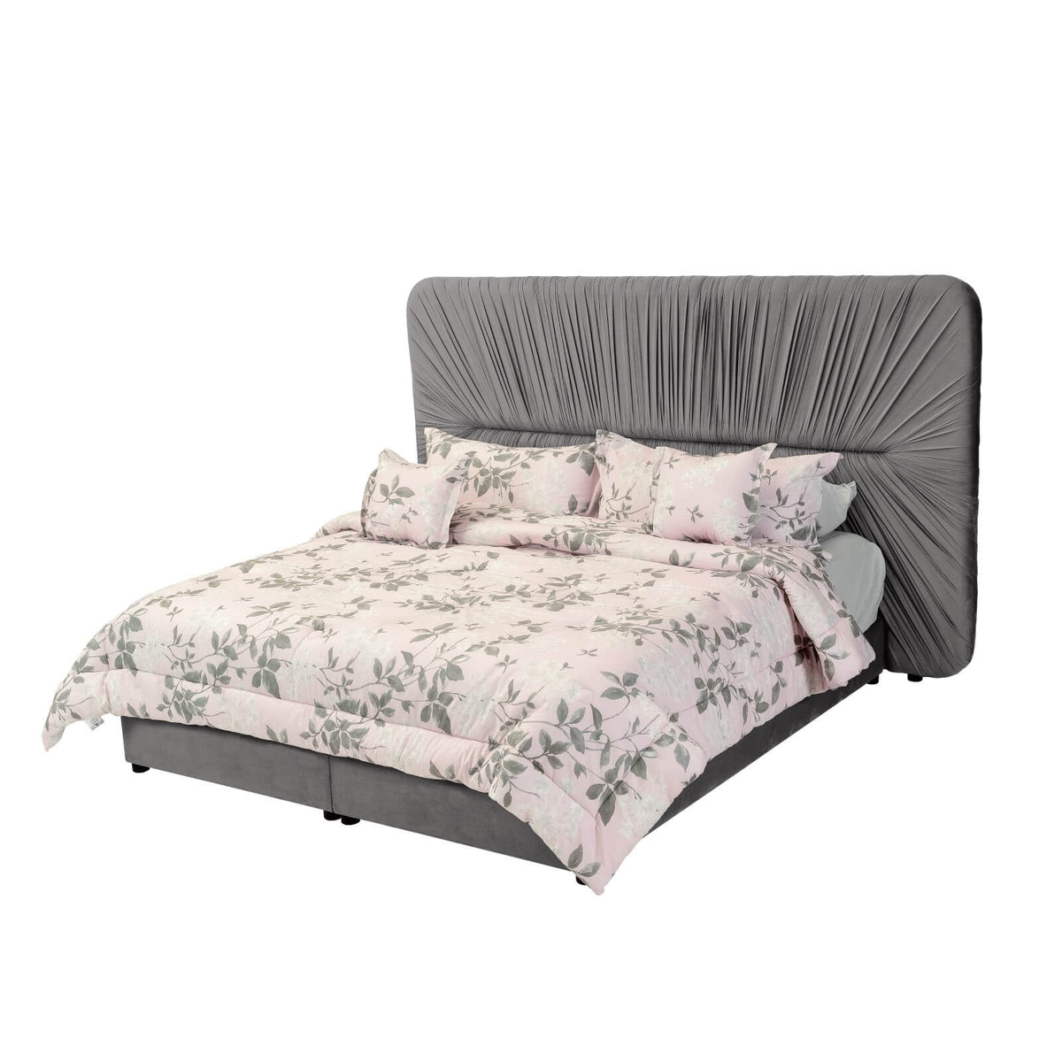 In House | Madrid Bed Frame Velvet Burgundy 200x150