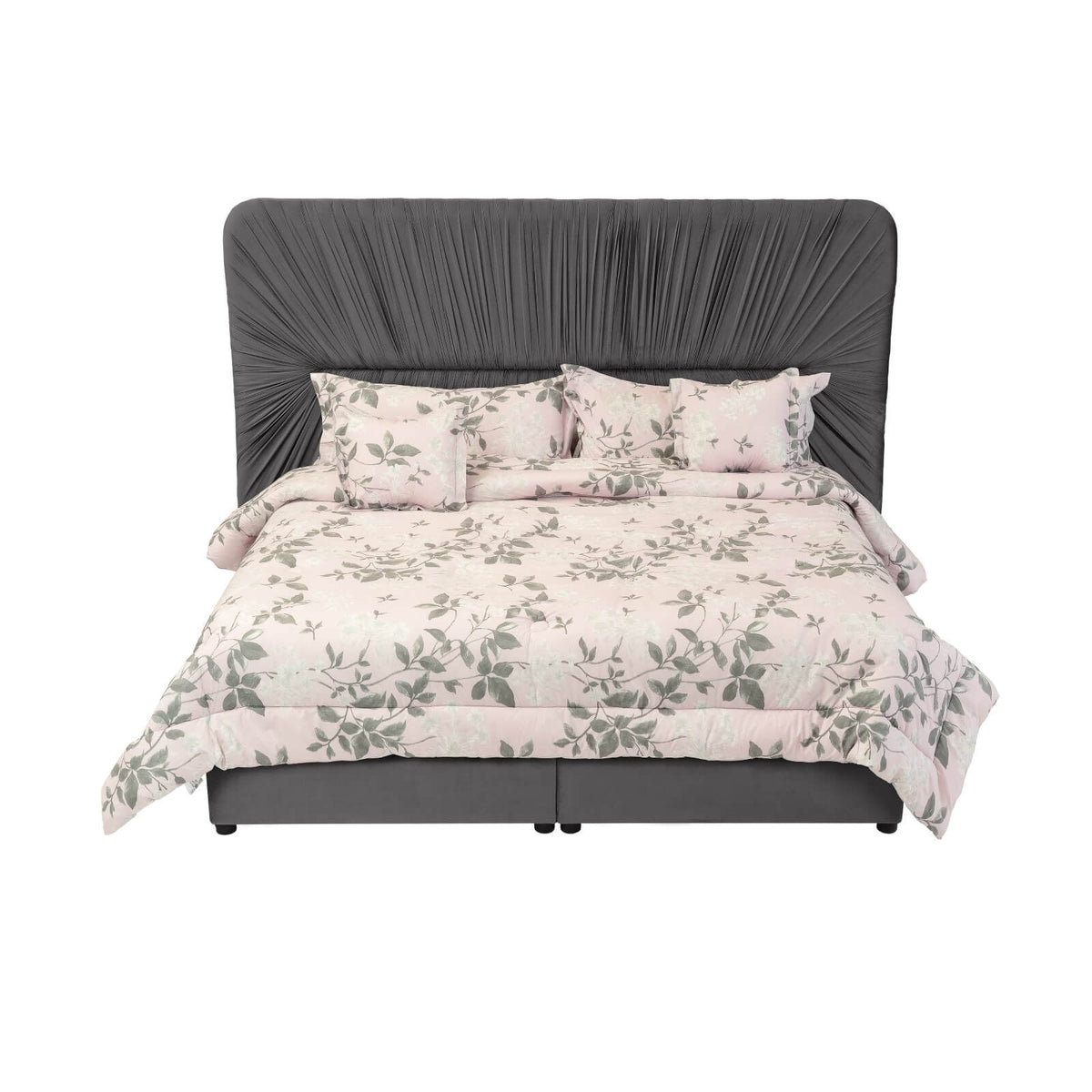 In House | Madrid Bed Frame Velvet Dark Grey 200x200