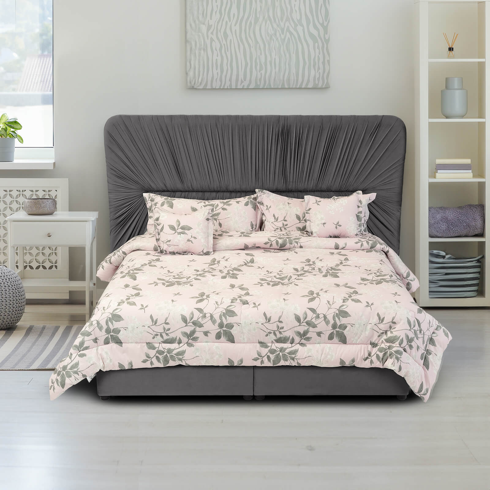 In House | Alkmar Bed Frame Velvet Dark Green 200x100