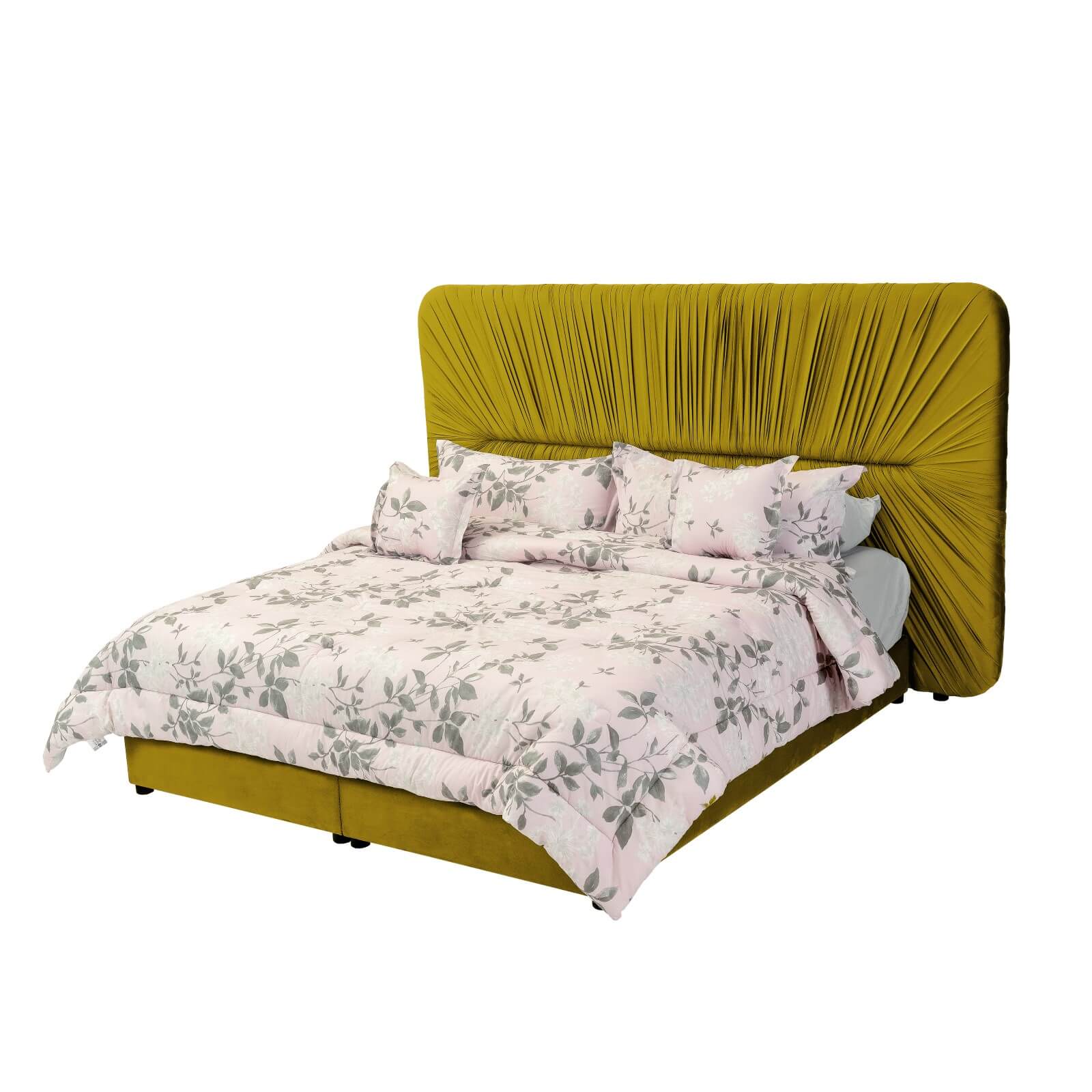 In House | Alkmar Bed Frame Velvet Dark Blue 200x100