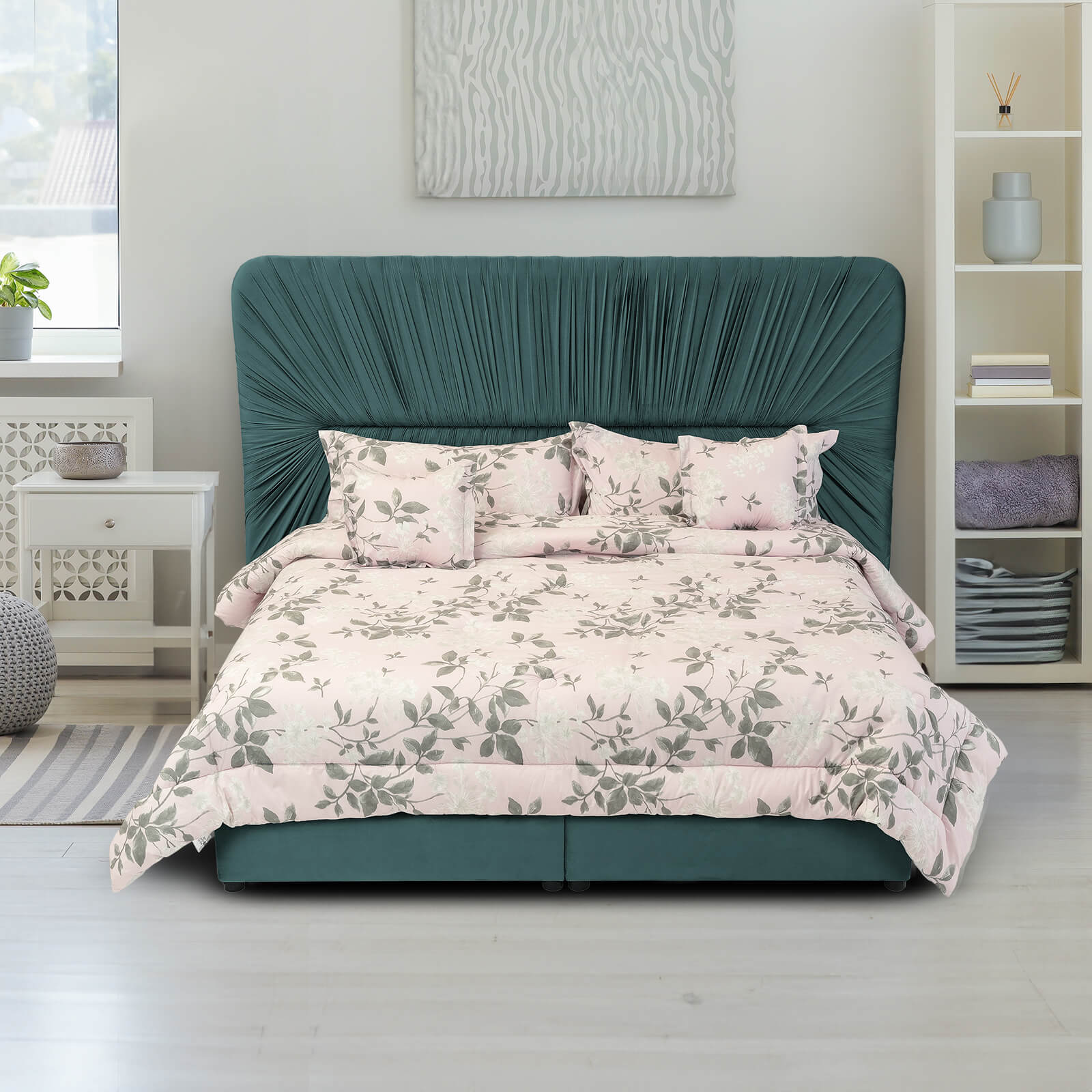 In House | Alkmar Bed Frame Velvet Dark Pink 200x100