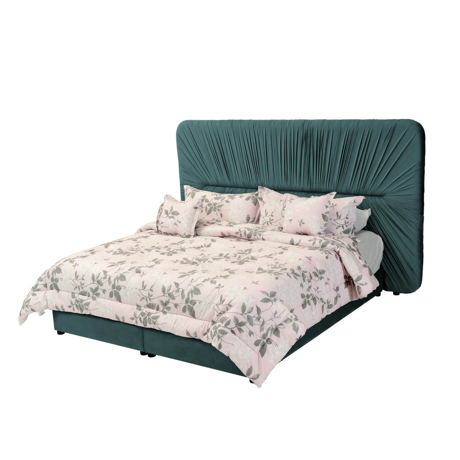 In House | Alkmar Bed Frame Velvet Dark Pink 200x90