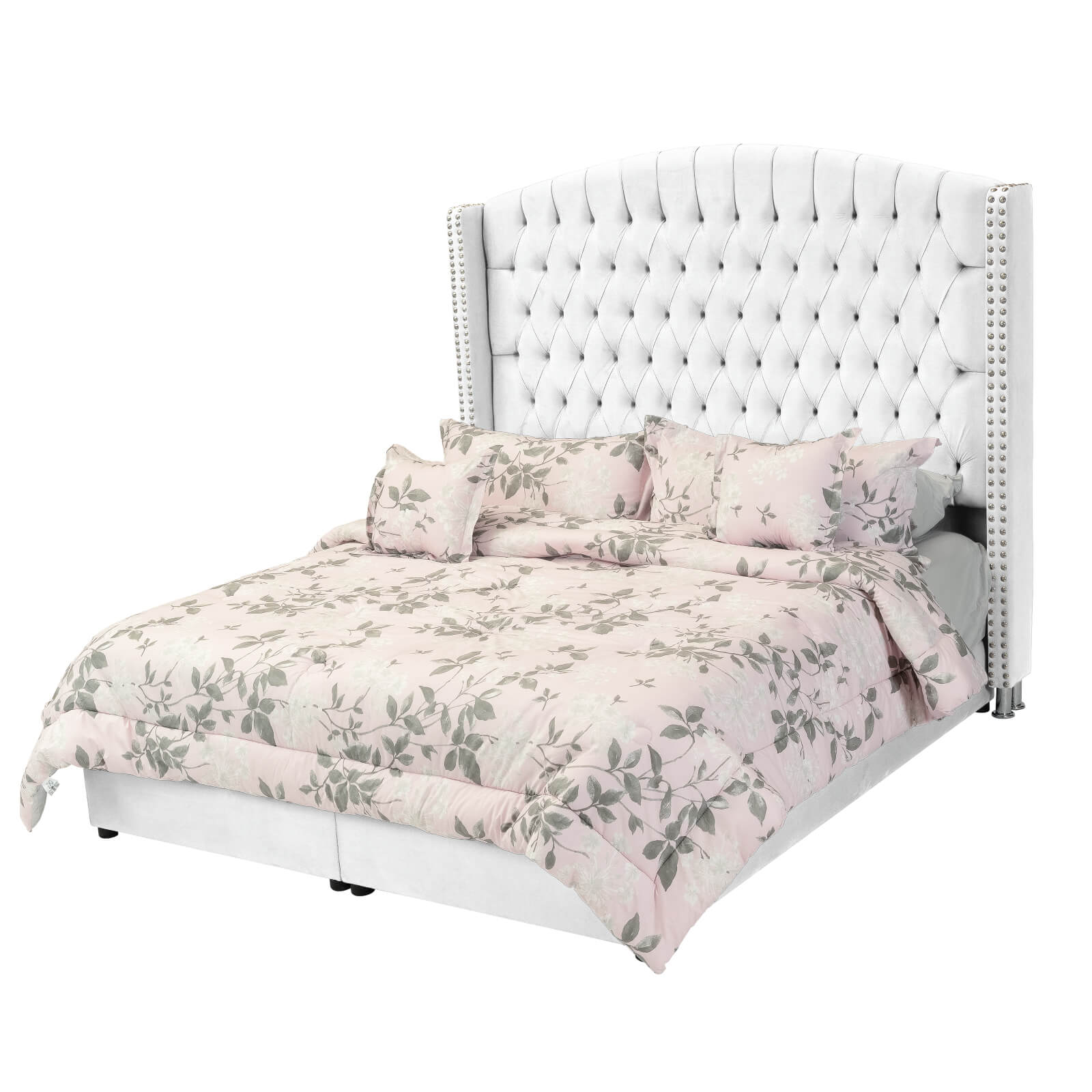 In House | Alkmar Bed Frame Velvet White 200x180