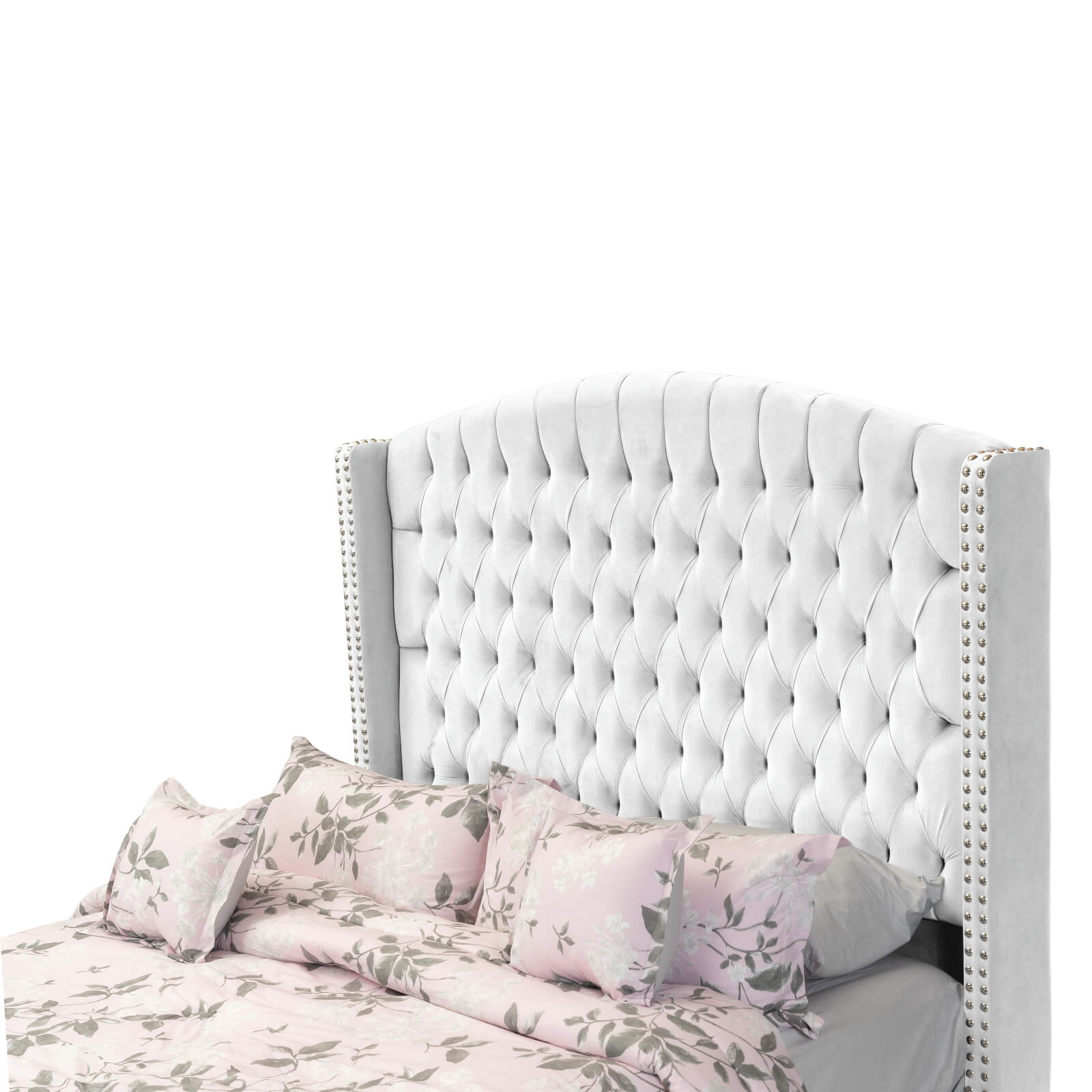 In House | Alkmar Bed Frame Velvet White 200x160