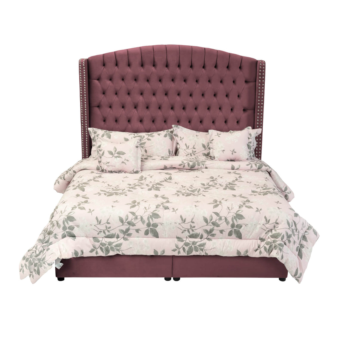 In House | Lujin Bed Frame Linen Dark Pink 200x90