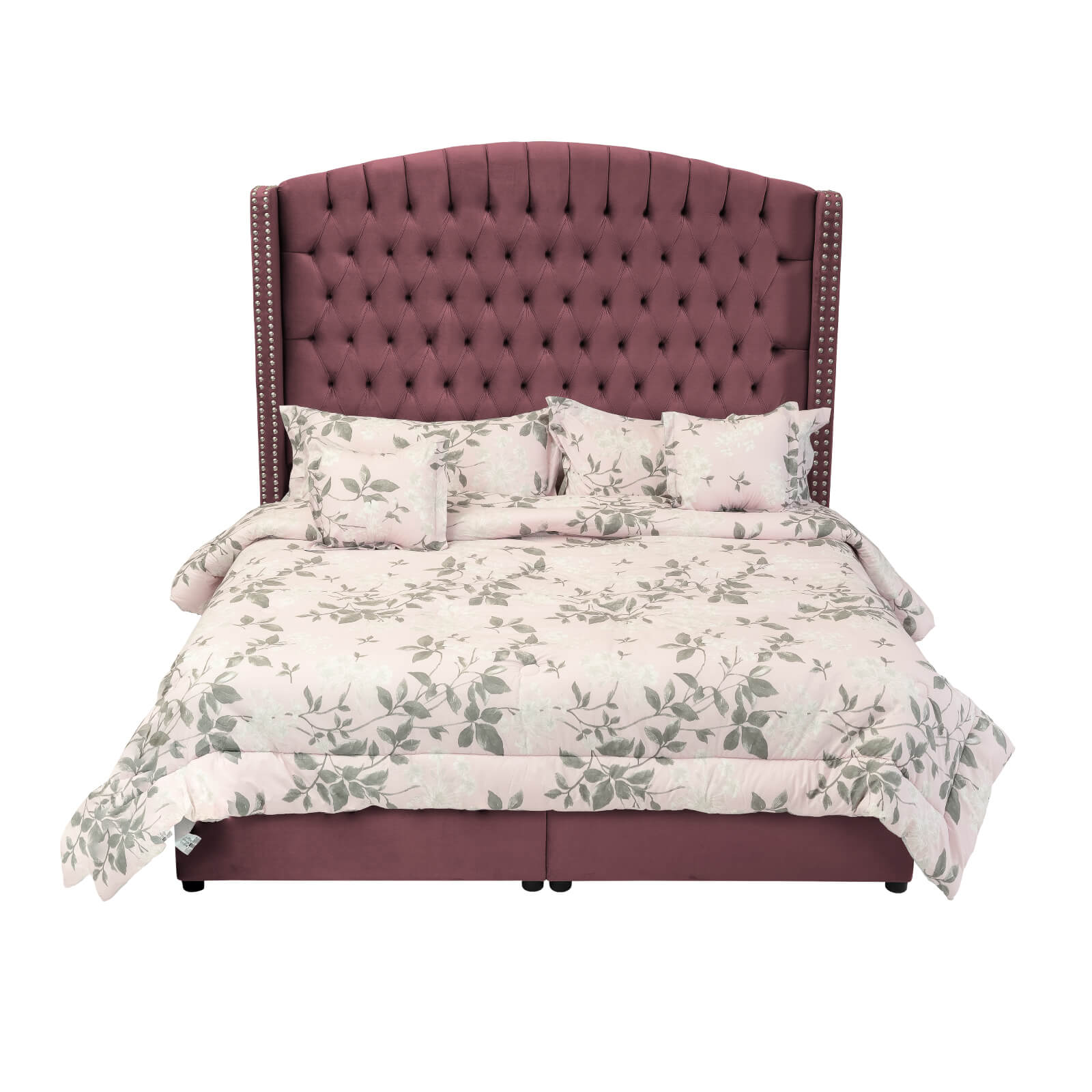 In House | Alkmar Bed Frame Velvet Dark Pink 200x150
