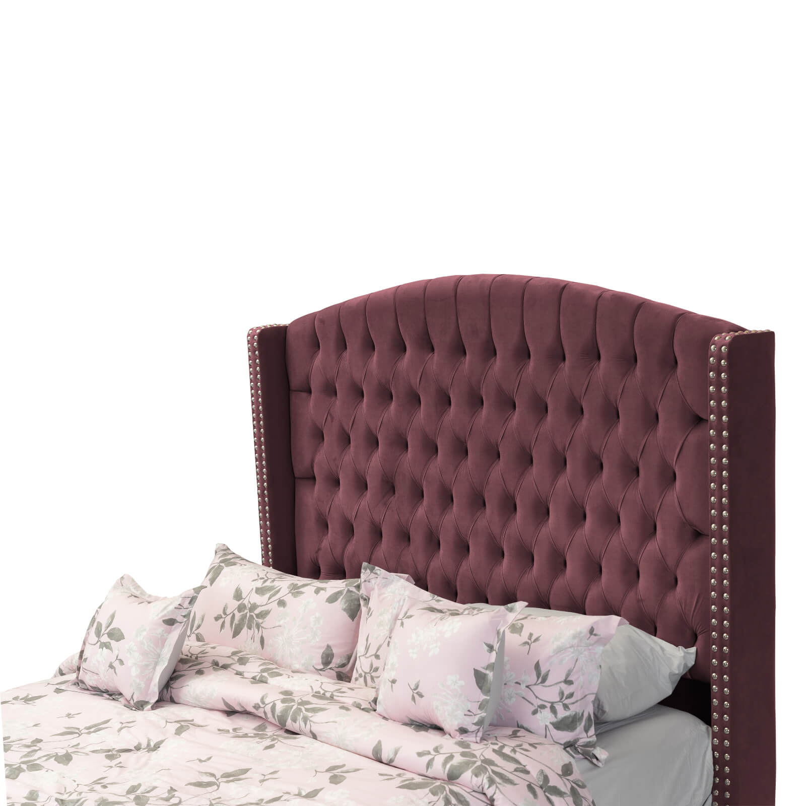 In House | Alkmar Bed Frame Velvet Dark Pink 200x150