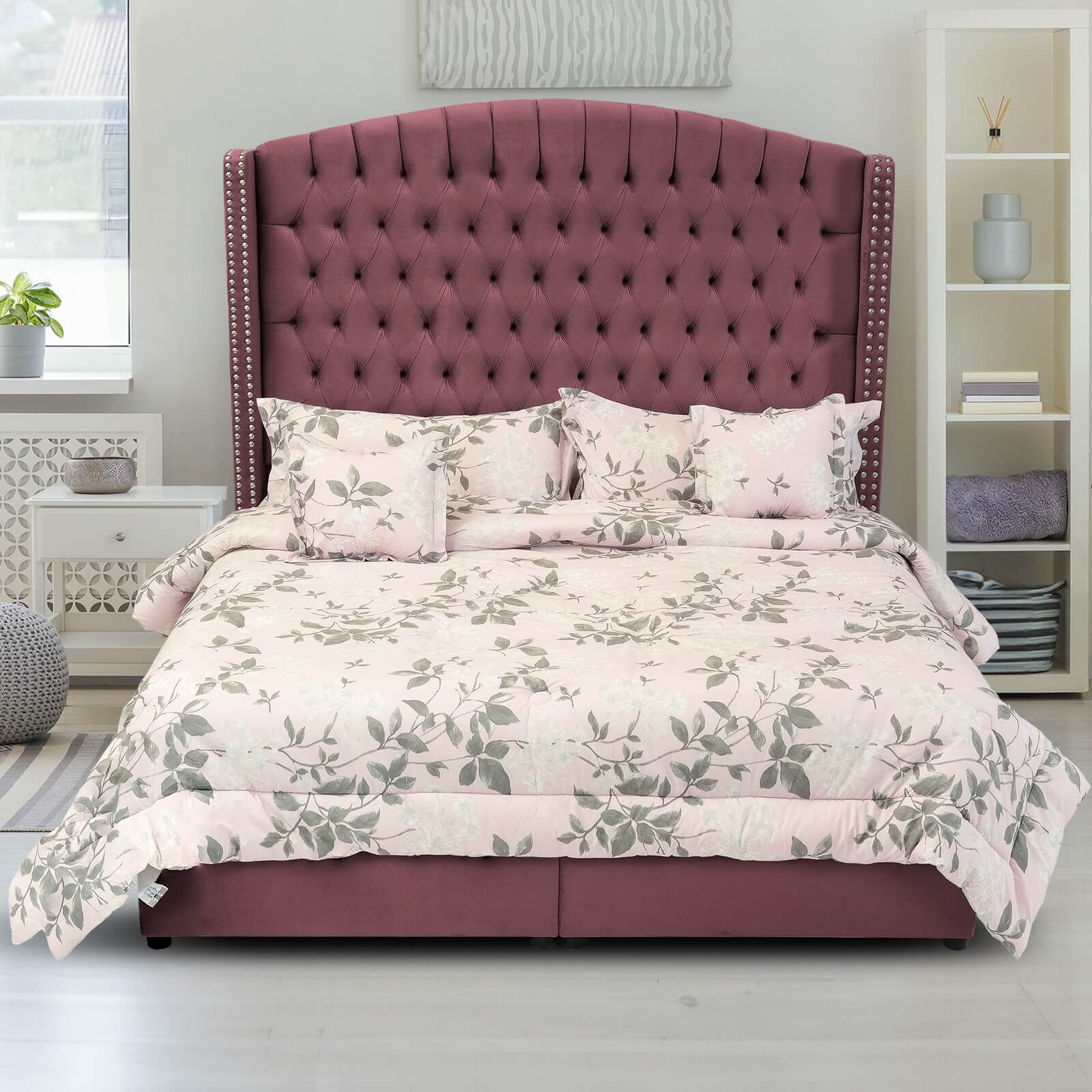 In House | Alkmar Bed Frame Velvet Dark Pink 200x150